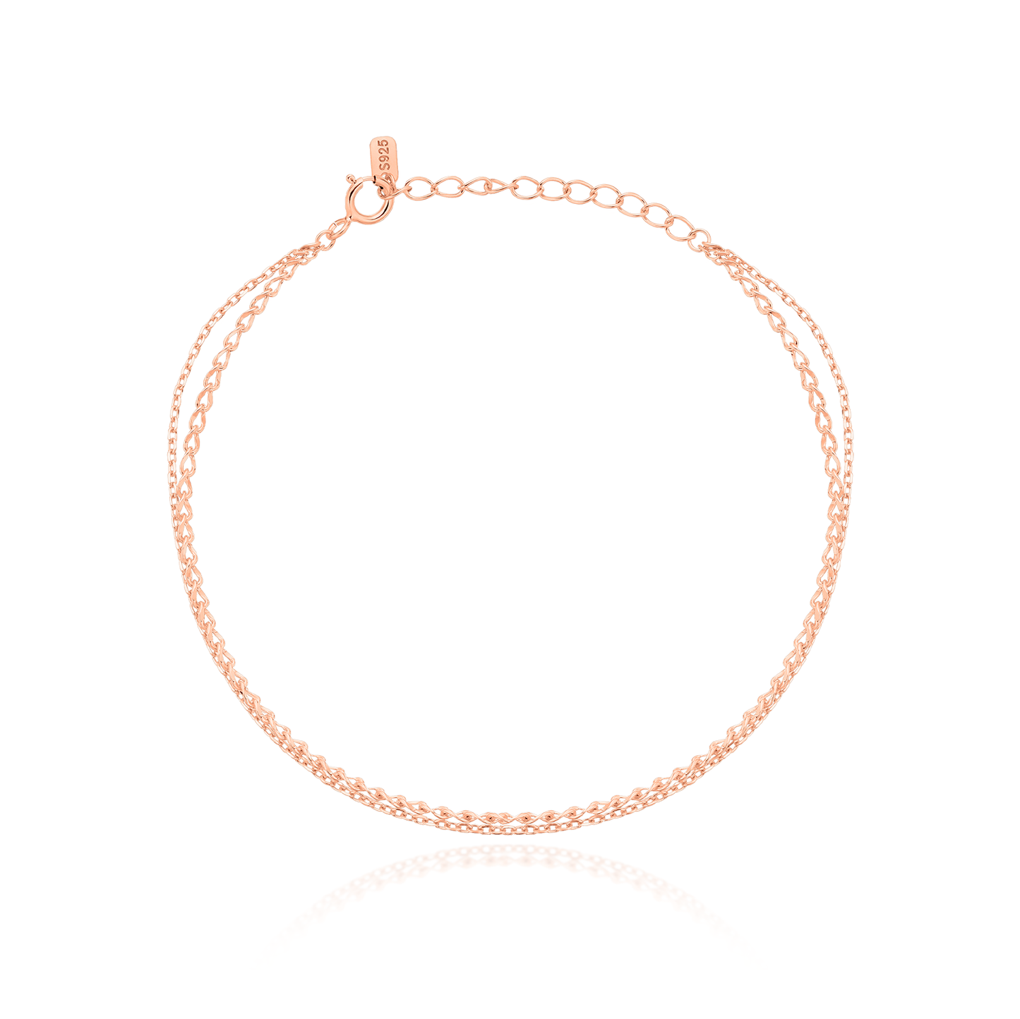Two chains layered bracelet