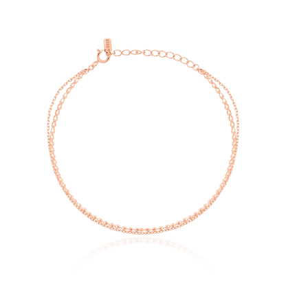 Two chains layered bracelet