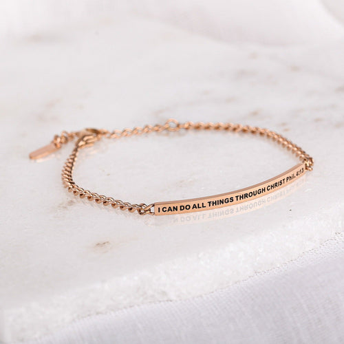 I CAN DO ALL THINGS THROUGH CHRIST- DAINTY CHAIN BRACELET